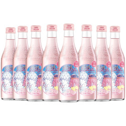 汉口二厂 樱花风味真果汁汽水玻璃瓶饮料 网红碳酸饮料整箱275ml*8瓶