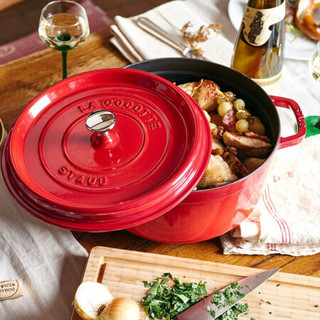 STAUB 珐宝 40509-814 汤锅(18cm、1.7L、铸铁、樱桃红)