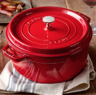 STAUB 珐宝 40509-814 汤锅(18cm、1.7L、铸铁、樱桃红)