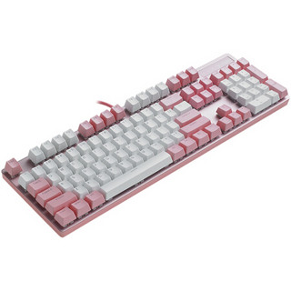 RAPOO 雷柏 V500 PRO 104键 有线机械键盘 草莓牛奶 雷柏黑轴 单光