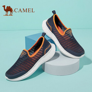 骆驼（CAMEL） 轻盈透气网面休闲耐磨防滑套脚男士凉鞋 A122303640 深蓝/橘红 38