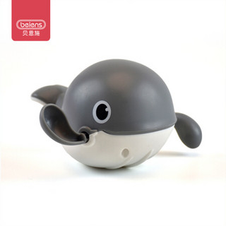 贝恩施儿童戏水玩具宝宝洗澡浴缸发条戏水鲸鱼QC02灰色