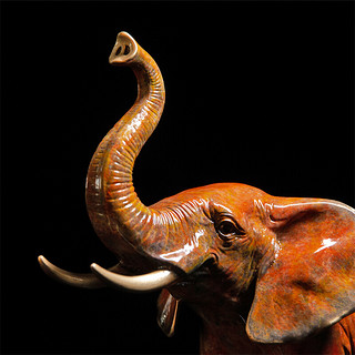 铜艺世家 焱彩灼色系列 铜大象摆件