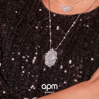 APM Monaco镜面珍珠银项链女锁骨链生日礼物  气质时尚饰品小众高级母亲节礼物 镜面珍珠项链