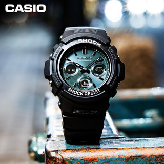 卡西欧（CASIO）G-SHOCK 王一博代言2021年硬碰硬系列防水运动手表时尚男表石英男士手表 AWG-M100SMG-1APR-防震