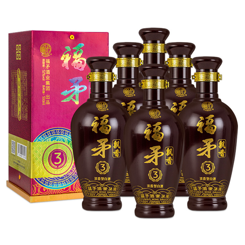 FUMAO 福矛 飘香3 52%vol 浓香型白酒 500ml*6瓶 整箱装