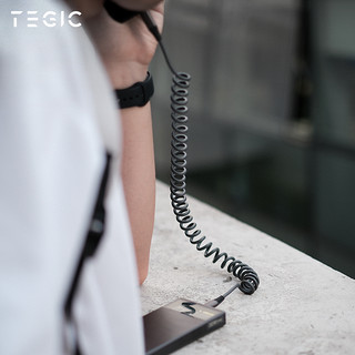 TEGIC 弹簧数据线MFI适用于苹果数据线快充typec便携伸缩车用PD快充数据线iphone12手机华为mac平板