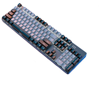 SUNSONNY 森松尼 N-J9Pro 104键 有线机械键盘 黑灰 国产青轴 单光