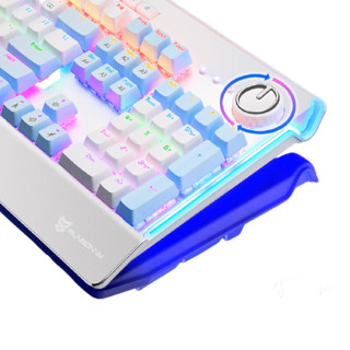 SUNSONNY 森松尼 J30 104键 有线机械键盘 蓝白 国产青轴 混光