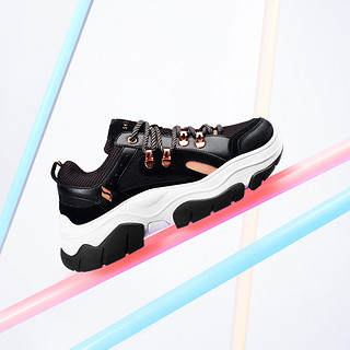 SKECHERS 斯凯奇 STREET系列 Black Jack 女子休闲运动鞋 74238/BKRG 黑色/玫瑰金色 36