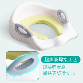 开优米（kiuimi） 加大号儿童马桶圈坐便器男宝宝坐便圈女小孩马桶盖垫婴幼儿座便器 珍珠白 PU软垫
