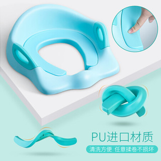 开优米（kiuimi） 加大号儿童马桶圈坐便器男宝宝坐便圈女小孩马桶盖垫婴幼儿座便器 珍珠白 PU软垫