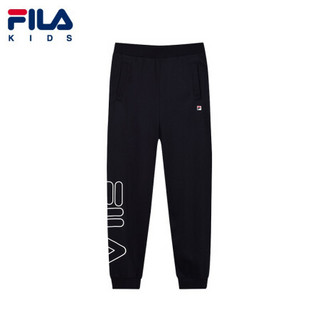 FILA KIDS斐乐男童针织长裤2021夏季新款儿童休闲舒适束脚跑步 传奇蓝-NV 140cm