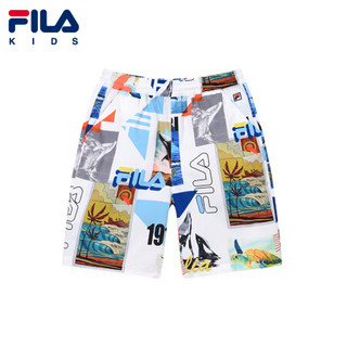 FILA KIDS斐乐儿童短裤2021夏季新款男童中大童透气宽松休闲裤 满印-PT 150cm