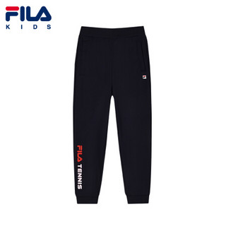 FILA KIDS 斐乐儿童女小童针织长裤2021年夏季新款运动休闲跑步 RD宝蓝-NV 120cm