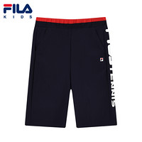 FILA KIDS 斐乐儿童中大童男短裤2021夏季新款休闲裤运动裤五分裤 RD宝蓝-NV 165cm