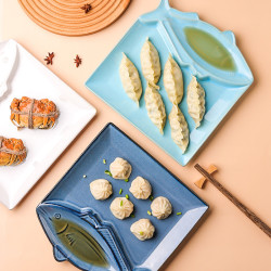 KAWASIMAYA 川岛屋 川岛屋分格减脂餐盘一人食家用早餐餐具饺子盘陶瓷减肥定量分餐盘