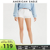 AMERICAN EAGLE AEO 2020夏新款女白色高腰牛仔超短裤American Eagle 1333_5997