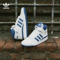 adidas 阿迪达斯 阿迪达斯官网 adidas 三叶草 FORUM MID 男女鞋经典运动鞋FY4976 白/蓝 44(270mm)