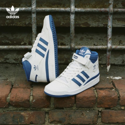 adidas 阿迪达斯 阿迪达斯官网 adidas 三叶草 FORUM MID 男女鞋经典运动鞋FY4976 白/蓝 44(270mm)