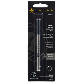 CROSS 高仕 高仕（CROSS）宝珠笔芯8910-1黑色 0.7mm书写粗细大容量油墨 适用经典系列