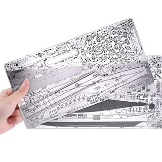 拼酷3D金属立体拼装拼插模型玩具拼图DIY创意礼物辽宁号航空母舰模型家居摆件饰品 辽宁号航母+8号防尘罩+专业级工具组