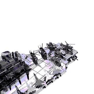 拼酷3D金属立体拼装拼插模型玩具拼图DIY创意礼物辽宁号航空母舰模型家居摆件饰品 辽宁号航母+8号防尘罩+专业级工具组