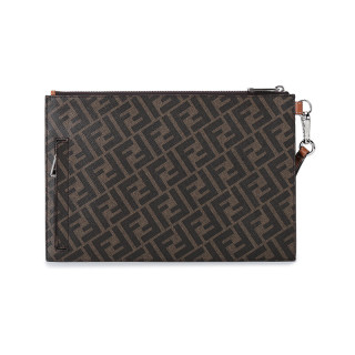 Fendi 芬迪女士手提包 男包芬迪fendi 21春夏男士织物 聚氨酯 牛皮扁平手拿包7n0110 Afb4 F1dza 深棕色浅棕色ff图案 报价价格评测怎么样 什么值得买