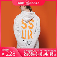 SSURPLUS SSUR PLUS 下摆破坏帽衫宽松连帽套头卫衣男女外套情侣装春秋街潮