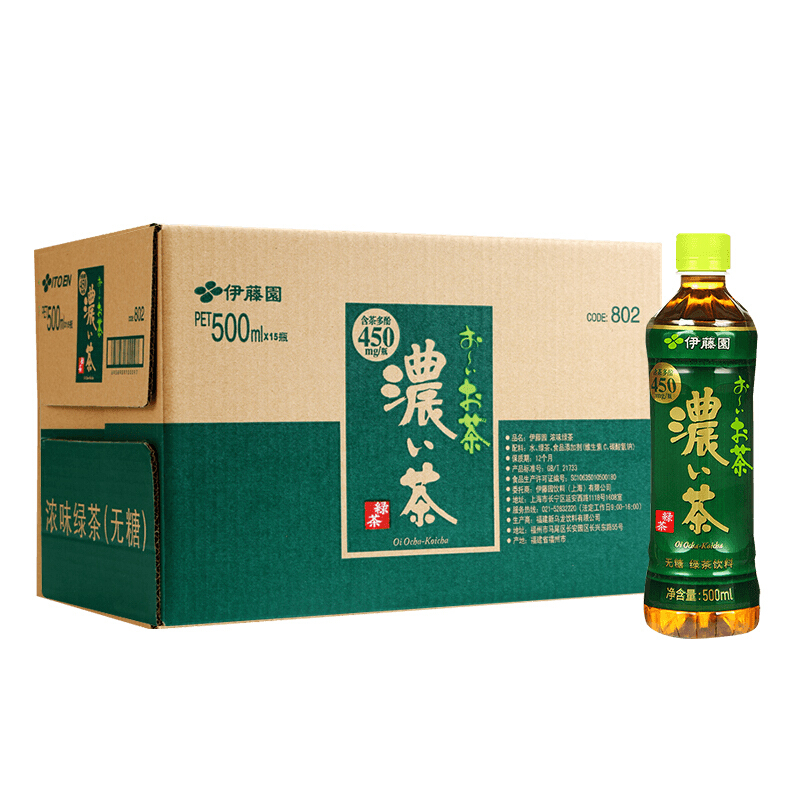 ITOEN 伊藤园 浓味绿茶 500ml*15瓶 整箱装