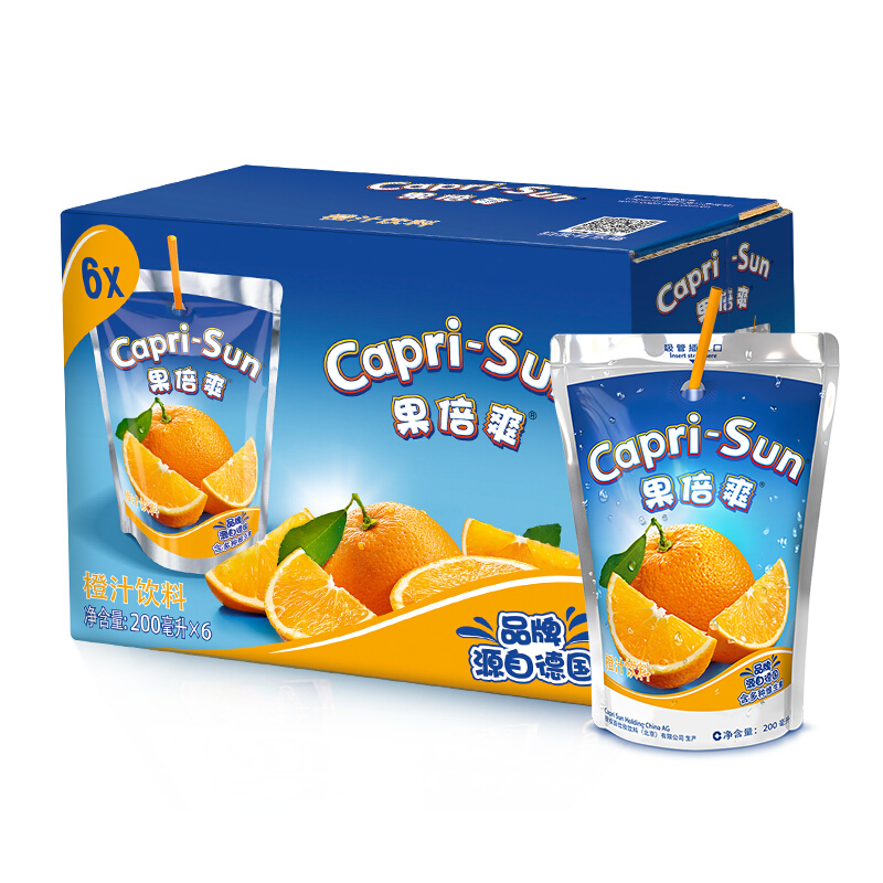 Capri-Sun 果倍爽 橙汁饮料 200ml*6包