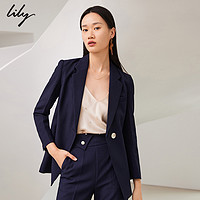 Lily LILY2020秋季新款女装气质抗皱面试西装外套职业套装