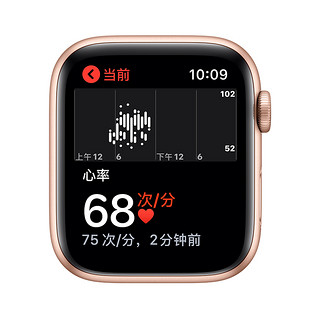 Apple 苹果 Watch Series 5 GPS+蜂窝款 智能手表 44mm 金色铝金属表壳 锚灰色回环式运动表带 (GPS)