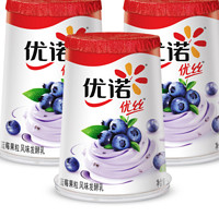 yoplait 优诺 优丝蓝莓果粒酸奶风味发酵乳135gx3杯 低温酸牛奶生鲜