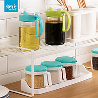 茶花厨房调料盒调味罐家用组合套装玻璃盐罐调料罐塑料调料瓶收纳