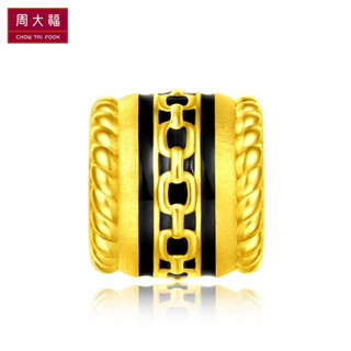 周大福（CHOW TAI FOOK）心心相印链锁 定价足金黄金转运珠/吊坠 黑色 R24030 1580