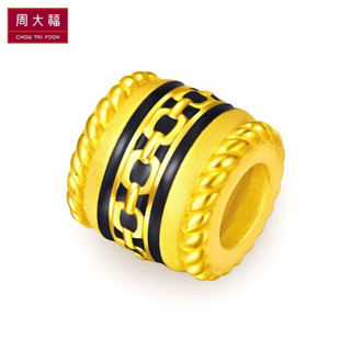 周大福（CHOW TAI FOOK）心心相印链锁 定价足金黄金转运珠/吊坠 黑色 R24030 1580