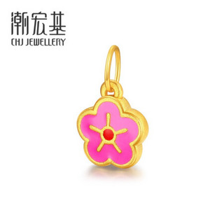 潮宏基 CHJ JEWELLERY 小版小神仙 足金黄金转运珠吊坠串珠手绳国潮女款定价 XPG30015862 小版桃花开 约0.4g