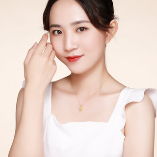 潮宏基 CHJ JEWELLERY 航空童梦 足金黄金吊坠女款定价 XPG30015853 潮玩机器人 约0.6g