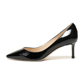 周仰杰 JIMMY CHOO 女士漆皮尖头高跟鞋黑色 ROMY 60 PAT 247 BLACK 38.5码