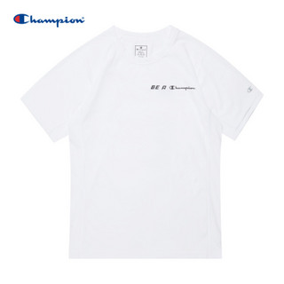 Champion 冠军T恤官网2021春夏新款男女字母印花LOGO短袖情侣T恤 EM-TTS38 白色 XL