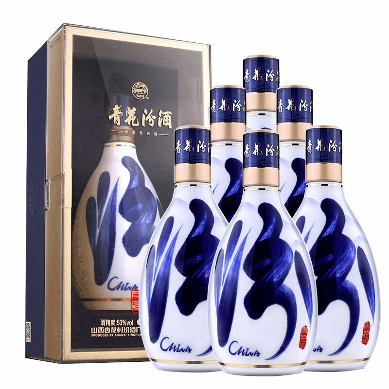 青花30复兴版 清香型白酒 53度 500ml*6瓶 整箱装 年货送礼