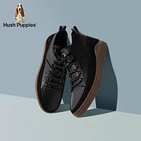 Hush Puppies2020暇步士冬新时尚年轻牛皮革男休闲高帮鞋B2D22DD0（40、深蓝）