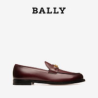 Bally/巴利新款KELSY男士经典时尚马衔扣百搭乐福鞋皮鞋6234481（40.5、酒红色）