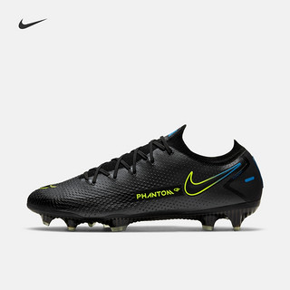 Nike耐克官方PHANTOM GT ELITE FG暗煞系列男/女足球鞋新款CK8439（40.5、090黑/黑/明黄/浅清透蓝）