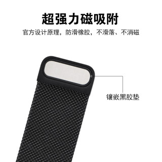 言立方 苹果手表表带 iwatch表带apple watch6/SE/5/4/3/2代通用金属米兰 月光银-米兰钢带 42/44mm【备注表盘尺寸 保护壳+水凝膜】