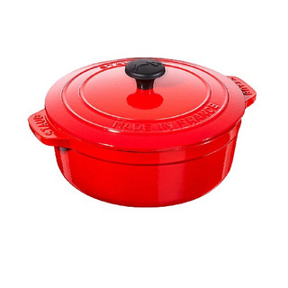 STAUB 珐宝 Essential系列 40511-681-0 汤锅(26cm、5L、铸铁、樱桃红)