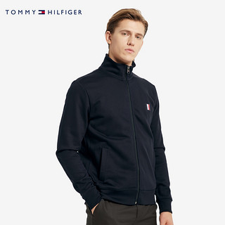 TOMMY HILFIGER男装时尚简约纯棉拉链立领开襟卫衣MW0MW14206（L、藏青色DW5）