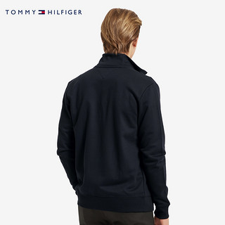 TOMMY HILFIGER男装时尚简约纯棉拉链立领开襟卫衣MW0MW14206（L、藏青色DW5）