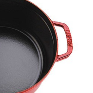 STAUB 珐宝 40511-679 汤锅(28cm、5.9L、铸铁、 樱桃红 )